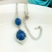 SELOVO Women Girls Silver Tone Shinning Cubic Zirconia Dangle Earrings Pendant Jewelry Set 